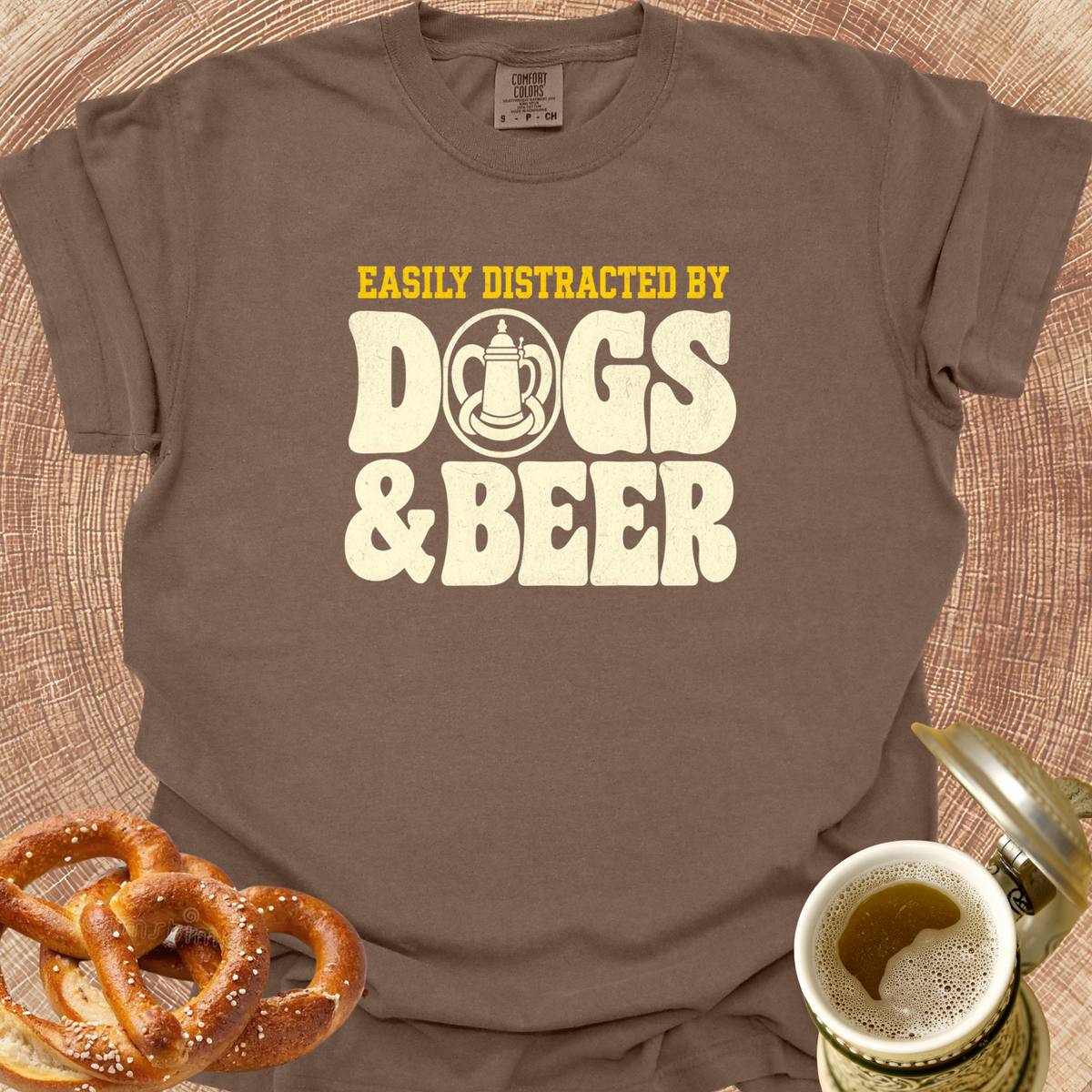 Easily Distracted by Dogs & Beer T‑Shirt
