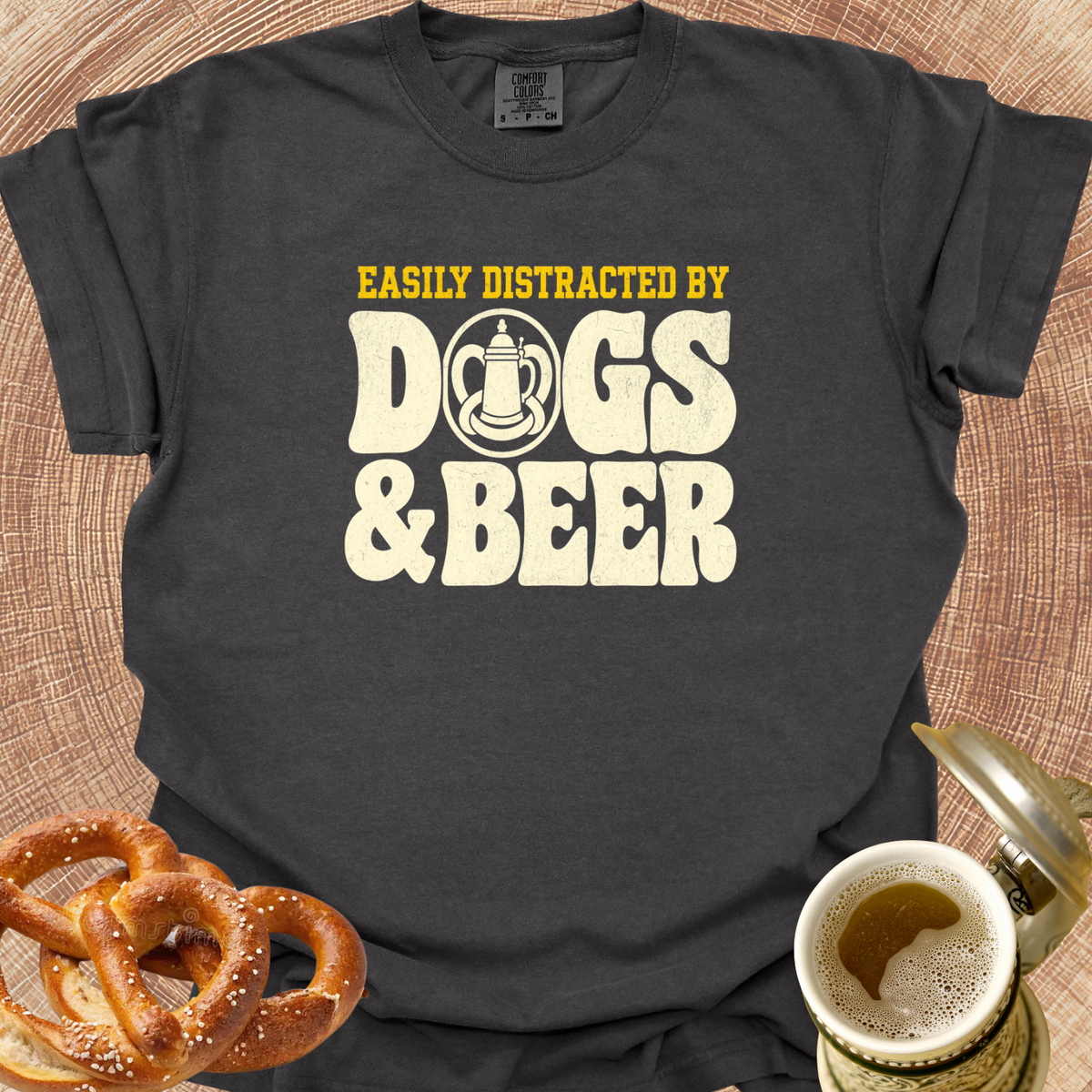 Easily Distracted by Dogs & Beer T‑Shirt