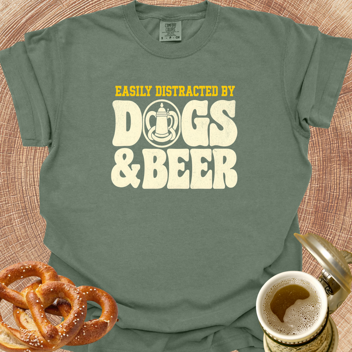 Easily Distracted by Dogs & Beer T‑Shirt
