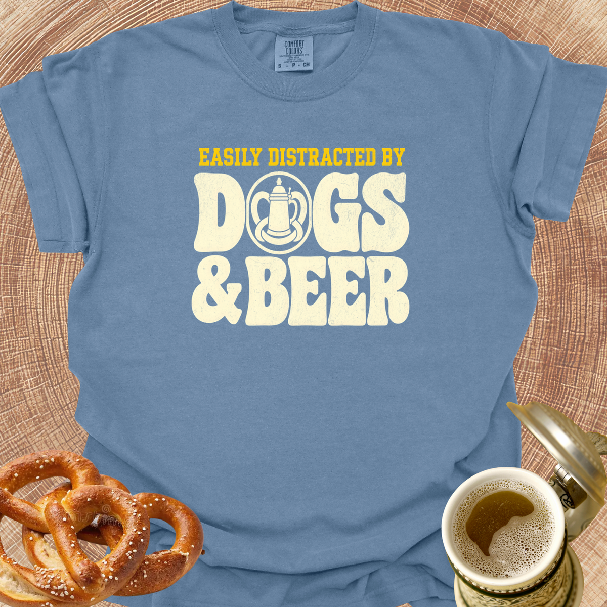 Easily Distracted by Dogs & Beer T‑Shirt