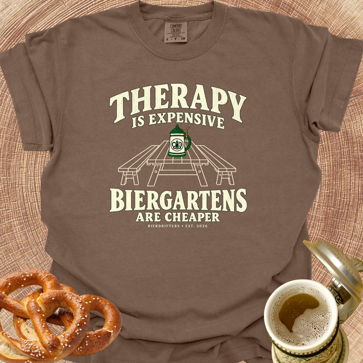 Therapy is Expensive-Biergartens are Cheaper T-Shirt